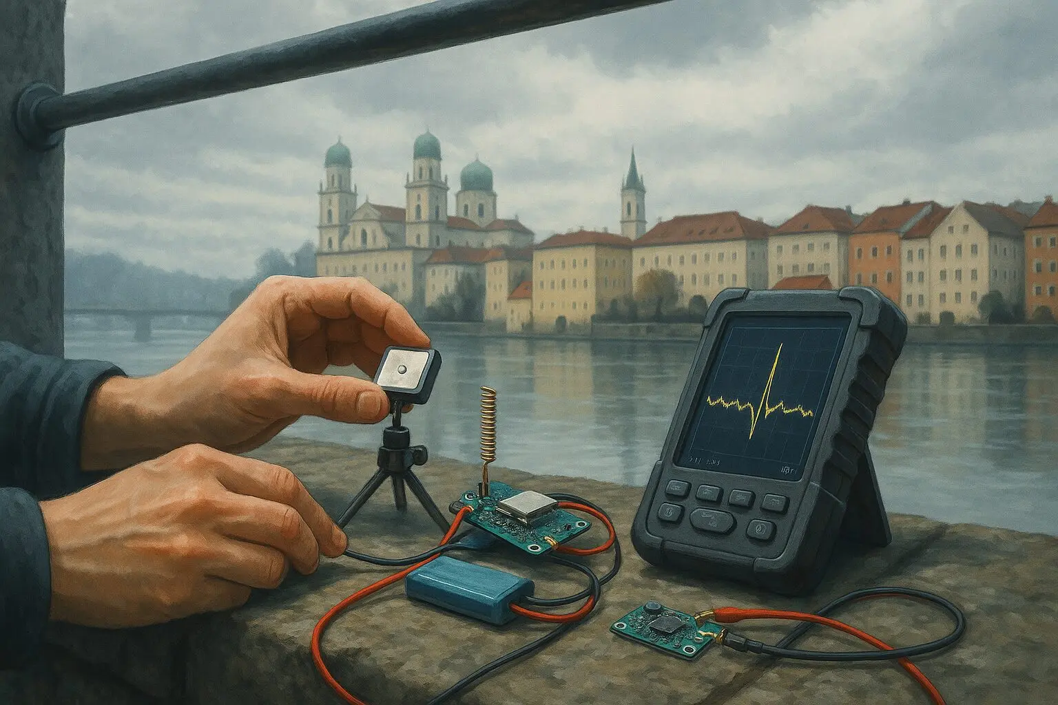 Mehr über den Artikel erfahren Hardware-Check an der Donauböschung — GPS‑Zicken, LoRa‑Spitzen und die nächsten To‑Dos