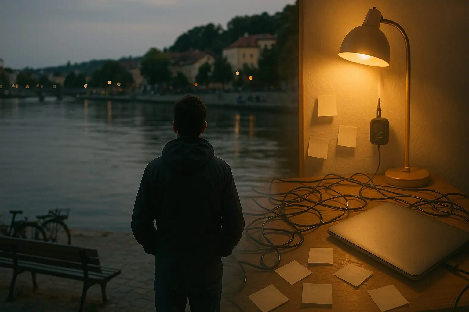 Mehr über den Artikel erfahren Donauabend, Schreibtisch und Mini‑GPS