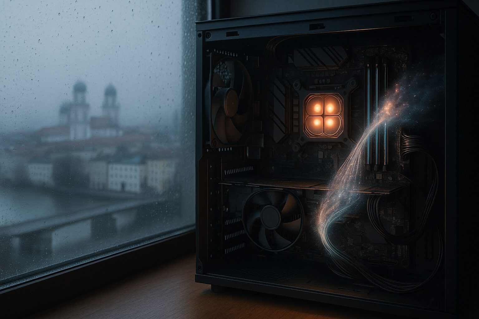 Mehr über den Artikel erfahren Cruncher-Logbuch donau2space (18.03.–25.03.2026) – Grau über Passau, 99,9 % CPU, und Einstein zieht RAM wie ein Staubsauger